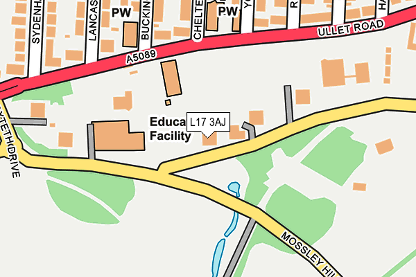 L17 3AJ map - OS OpenMap – Local (Ordnance Survey)