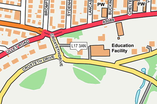 L17 3AN map - OS OpenMap – Local (Ordnance Survey)