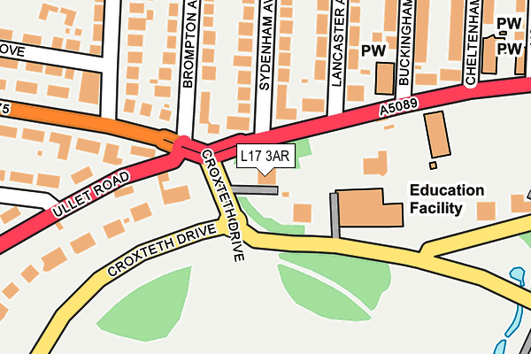 L17 3AR map - OS OpenMap – Local (Ordnance Survey)