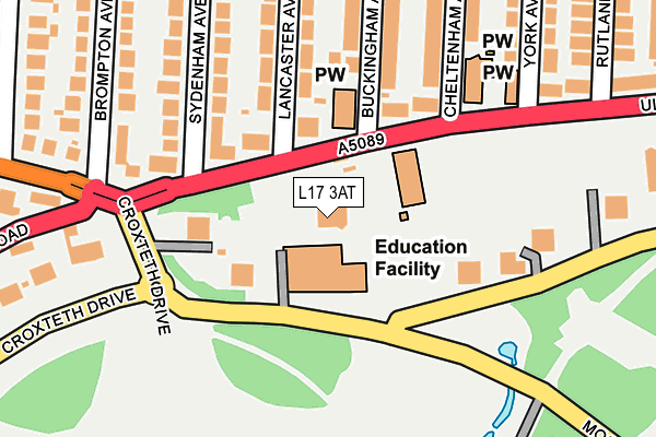 L17 3AT map - OS OpenMap – Local (Ordnance Survey)