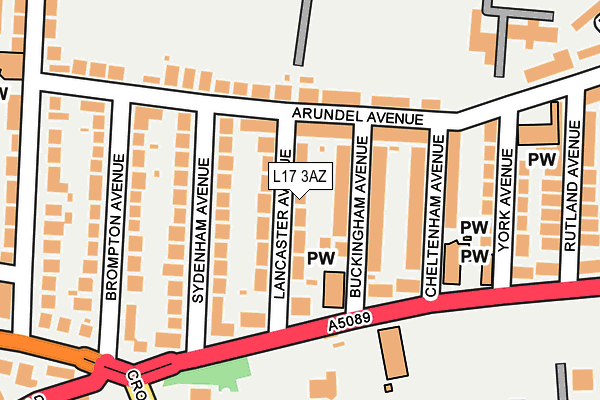 L17 3AZ map - OS OpenMap – Local (Ordnance Survey)