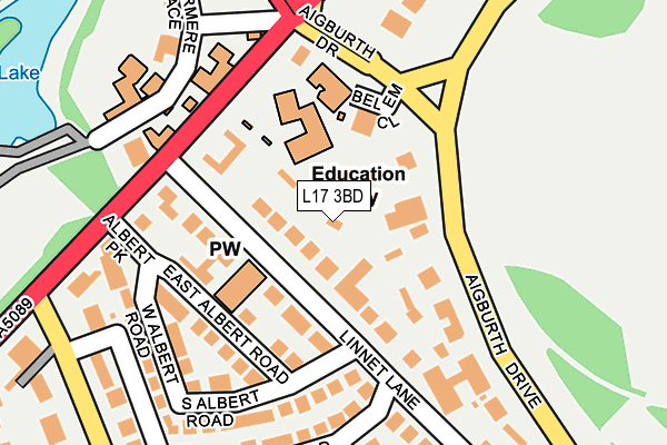 L17 3BD map - OS OpenMap – Local (Ordnance Survey)