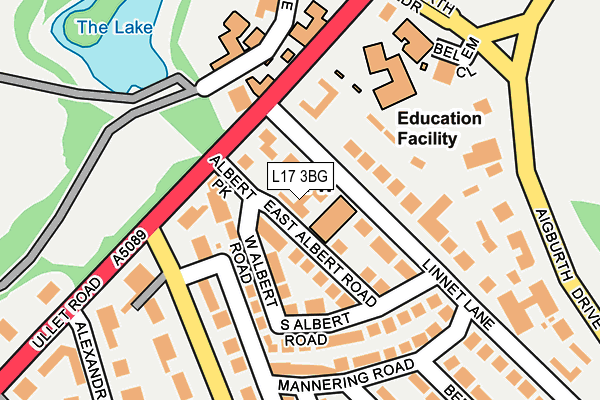 L17 3BG map - OS OpenMap – Local (Ordnance Survey)