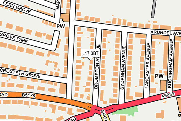 L17 3BT map - OS OpenMap – Local (Ordnance Survey)