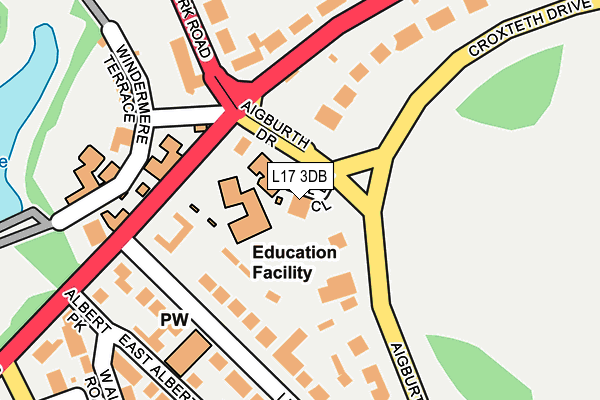 L17 3DB map - OS OpenMap – Local (Ordnance Survey)