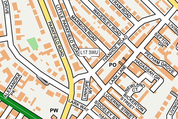 L17 3WU map - OS OpenMap – Local (Ordnance Survey)