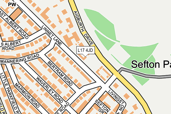L17 4JD map - OS OpenMap – Local (Ordnance Survey)