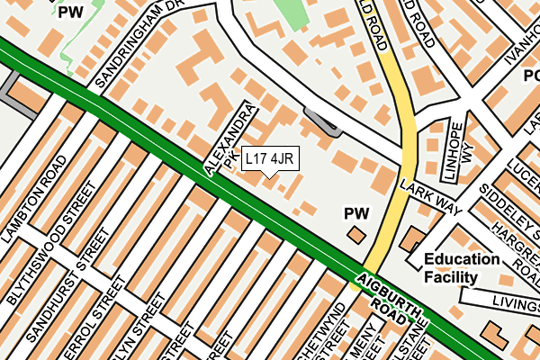 L17 4JR map - OS OpenMap – Local (Ordnance Survey)