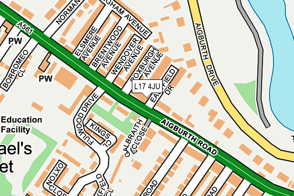 L17 4JU map - OS OpenMap – Local (Ordnance Survey)