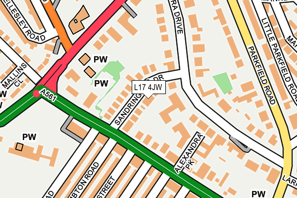L17 4JW map - OS OpenMap – Local (Ordnance Survey)