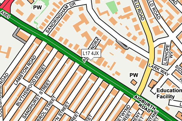 L17 4JX map - OS OpenMap – Local (Ordnance Survey)
