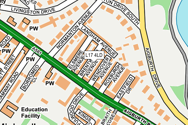 L17 4LD map - OS OpenMap – Local (Ordnance Survey)