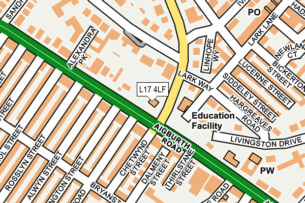 L17 4LF map - OS OpenMap – Local (Ordnance Survey)