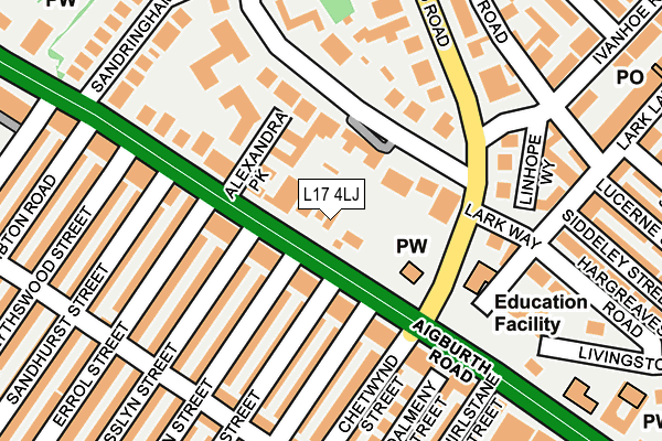 L17 4LJ map - OS OpenMap – Local (Ordnance Survey)