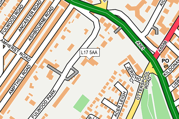 L17 5AA map - OS OpenMap – Local (Ordnance Survey)