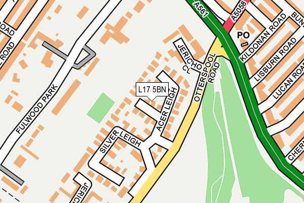 L17 5BN map - OS OpenMap – Local (Ordnance Survey)