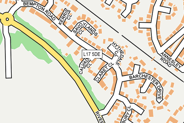 L17 5DE map - OS OpenMap – Local (Ordnance Survey)
