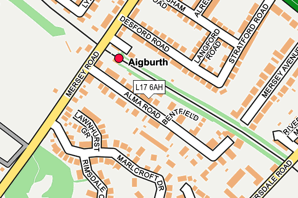 L17 6AH map - OS OpenMap – Local (Ordnance Survey)