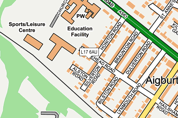 L17 6AU map - OS OpenMap – Local (Ordnance Survey)