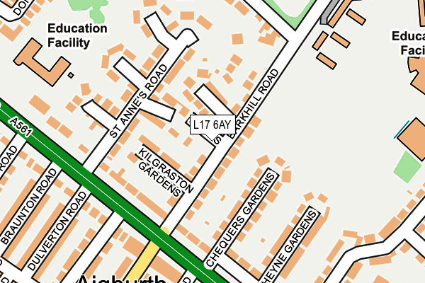 L17 6AY map - OS OpenMap – Local (Ordnance Survey)