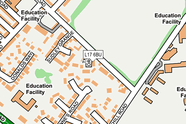 L17 6BU map - OS OpenMap – Local (Ordnance Survey)
