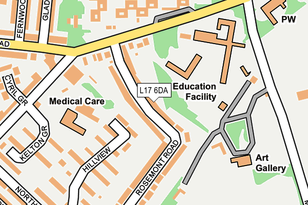 L17 6DA map - OS OpenMap – Local (Ordnance Survey)