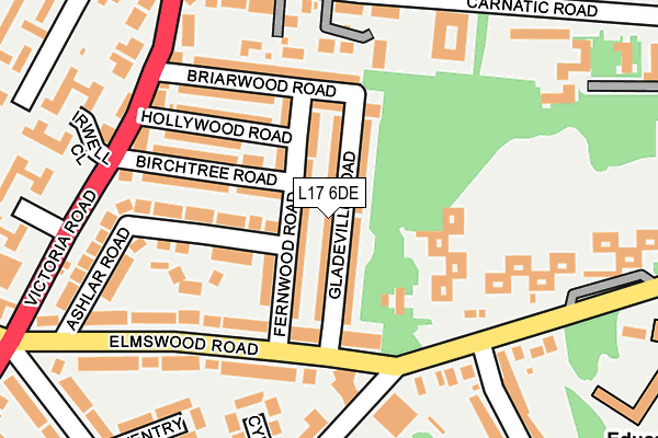 L17 6DE map - OS OpenMap – Local (Ordnance Survey)