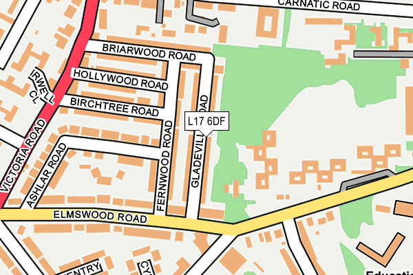 L17 6DF map - OS OpenMap – Local (Ordnance Survey)