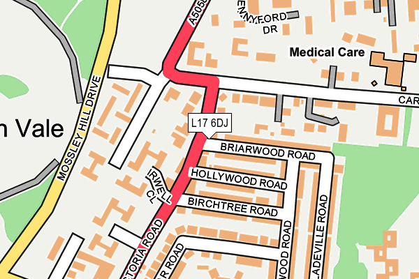 L17 6DJ map - OS OpenMap – Local (Ordnance Survey)