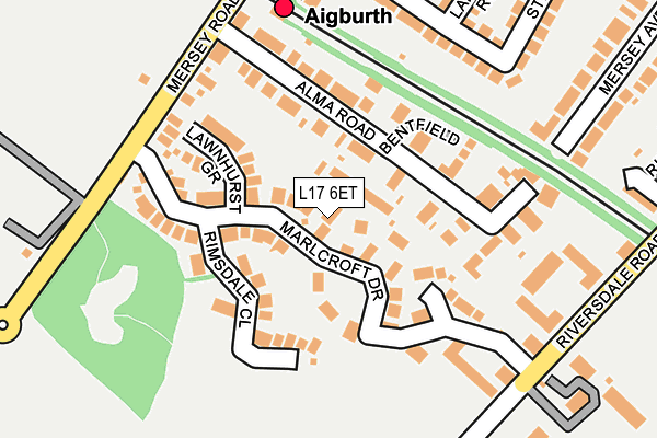 L17 6ET map - OS OpenMap – Local (Ordnance Survey)