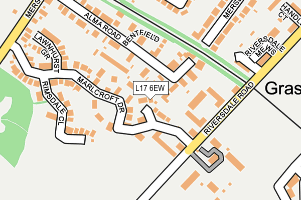 L17 6EW map - OS OpenMap – Local (Ordnance Survey)