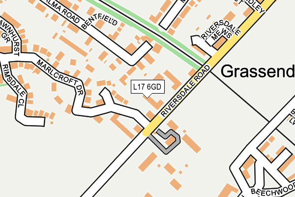 L17 6GD map - OS OpenMap – Local (Ordnance Survey)
