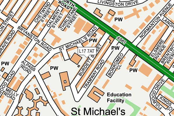 L17 7AT map - OS OpenMap – Local (Ordnance Survey)