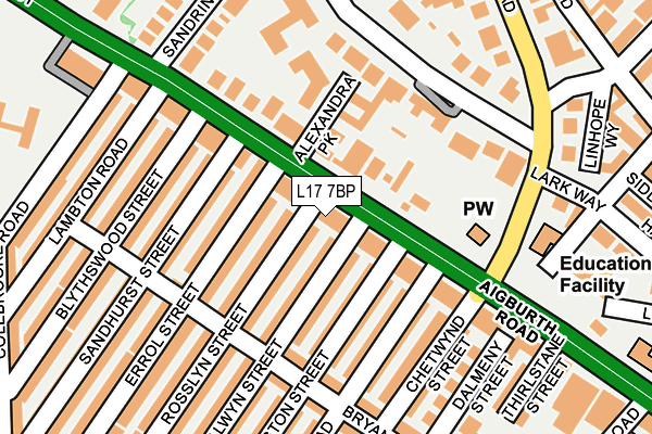 L17 7BP map - OS OpenMap – Local (Ordnance Survey)
