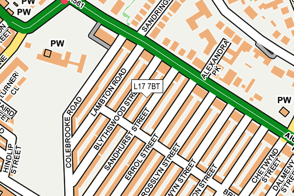 L17 7BT map - OS OpenMap – Local (Ordnance Survey)