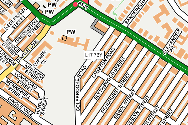 L17 7BY map - OS OpenMap – Local (Ordnance Survey)