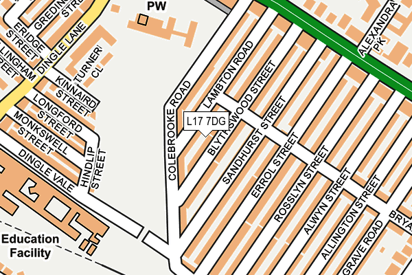L17 7DG map - OS OpenMap – Local (Ordnance Survey)