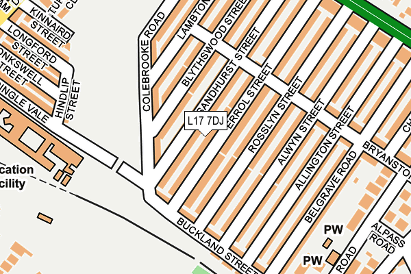 L17 7DJ map - OS OpenMap – Local (Ordnance Survey)