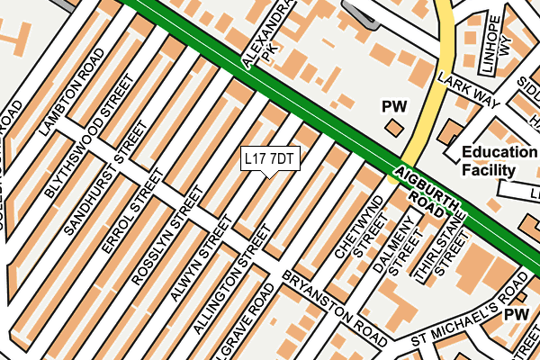 L17 7DT map - OS OpenMap – Local (Ordnance Survey)