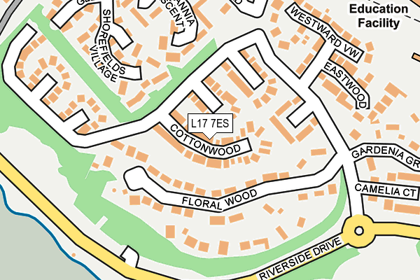 L17 7ES map - OS OpenMap – Local (Ordnance Survey)