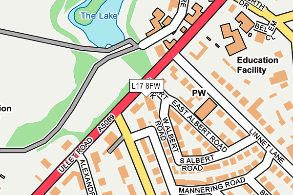L17 8FW map - OS OpenMap – Local (Ordnance Survey)