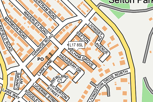 L17 8SL map - OS OpenMap – Local (Ordnance Survey)