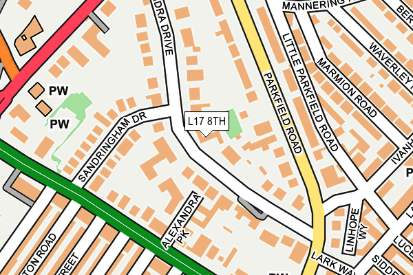 L17 8TH map - OS OpenMap – Local (Ordnance Survey)