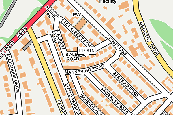 L17 8TN map - OS OpenMap – Local (Ordnance Survey)