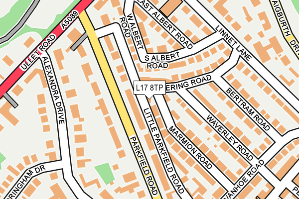 L17 8TP map - OS OpenMap – Local (Ordnance Survey)
