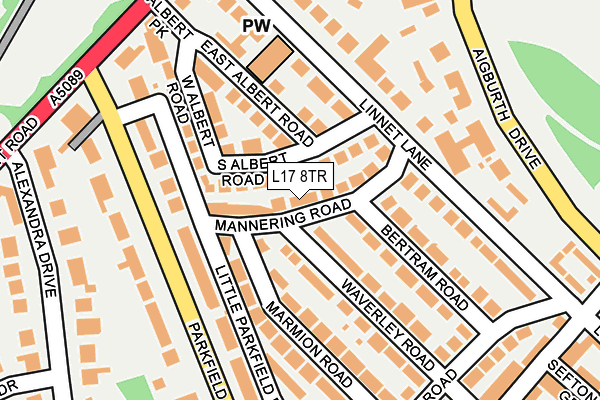 L17 8TR map - OS OpenMap – Local (Ordnance Survey)