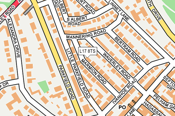 L17 8TS map - OS OpenMap – Local (Ordnance Survey)