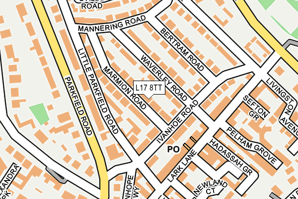 L17 8TT map - OS OpenMap – Local (Ordnance Survey)