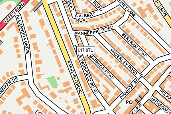 L17 8TU map - OS OpenMap – Local (Ordnance Survey)