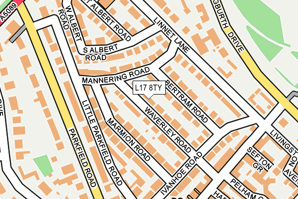 L17 8TY map - OS OpenMap – Local (Ordnance Survey)